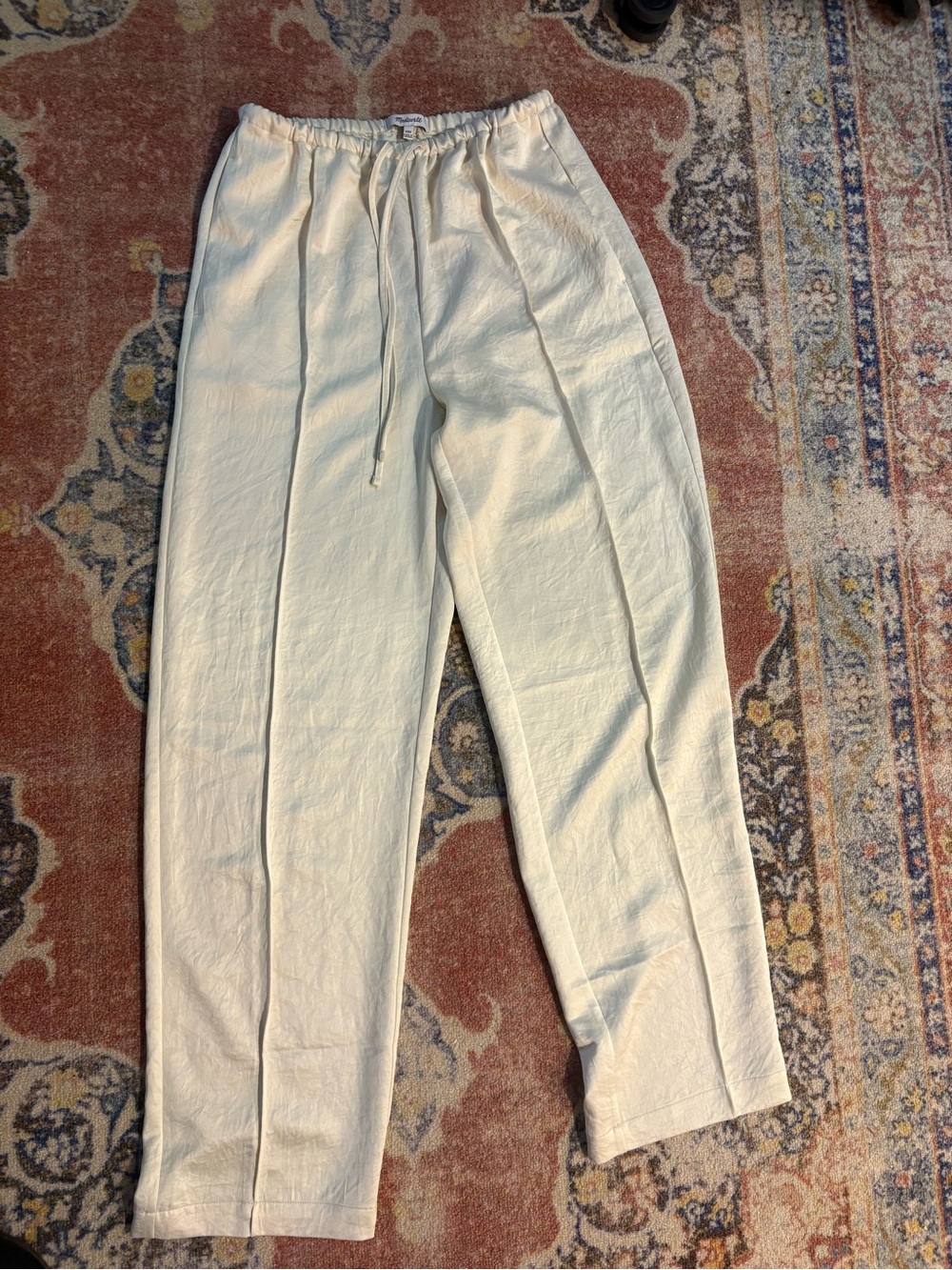 Madewell Off-White Straight Leg Drawstring Pants